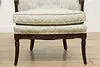 Pair of Art Deco Upholstered Fan Back Library Chairs (6)