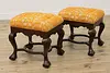 Georgian Vintage Midcentury Upholstery Footstool or Bench (3)