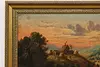 Country Sunrise Victorian Antique Original Oil Painting 42" (4)