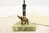 Bronze Elephant & Onyx Antique Desktop Pen Holder (2)