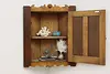 Farmhouse Antique Walnut Medicine Corner Bath Wall Cabinet (2)