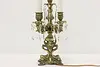 Italian Antique Brass & Crystal Candelabra, Flame Bulbs (14)