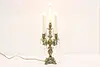 Italian Antique Brass & Crystal Candelabra, Flame Bulbs (15)