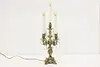 Italian Antique Brass & Crystal Candelabra, Flame Bulbs (16)