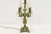 Italian Antique Brass & Crystal Candelabra, Flame Bulbs (18)