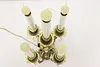 Italian Antique Brass & Crystal Candelabra, Flame Bulbs (19)