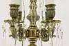 Italian Antique Brass & Crystal Candelabra, Flame Bulbs (20)