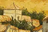 Village at Sunset Vintage Original Oil Painting Cabonbell 46" (10)