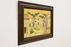 Village at Sunset Vintage Original Oil Painting Cabonbell 46" (3)