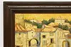 Village at Sunset Vintage Original Oil Painting Cabonbell 46" (4)