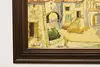 Village at Sunset Vintage Original Oil Painting Cabonbell 46" (6)