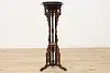 Victorian Antique Carved Walnut & Mother of Pearl Pedestal (10)