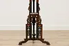 Victorian Antique Carved Walnut & Mother of Pearl Pedestal (12)