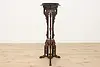 Victorian Antique Carved Walnut & Mother of Pearl Pedestal (13)