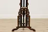 Victorian Antique Carved Walnut & Mother of Pearl Pedestal (18)