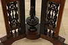 Victorian Antique Carved Walnut & Mother of Pearl Pedestal (20)