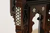 Victorian Antique Carved Walnut & Mother of Pearl Pedestal (22)