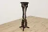 Victorian Antique Carved Walnut & Mother of Pearl Pedestal (3)