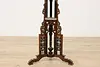 Victorian Antique Carved Walnut & Mother of Pearl Pedestal (6)