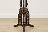 Victorian Antique Carved Walnut & Mother of Pearl Pedestal (9)