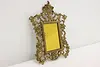 Victorian Antique Brass Ornate Wall Mirror, Yellow Glass (2)