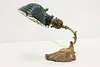 Green & Mercury Glass Shade Antique Desk Lamp, X-ray (2)