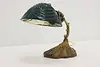 Green & Mercury Glass Shade Antique Desk Lamp, X-ray (5)