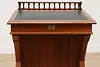 Victorian Antique Cherry Davenport Captain Desk, Leather Top (10)