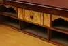 Victorian Antique Cherry Davenport Captain Desk, Leather Top (23)