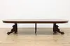 Victorian Antique 5' Round Oak 12' Dining Table Carved Lions (6)