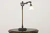 Victorian Antique Tall Desktop Bridge Lamp Blown Glass Shade (7)