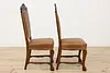 Set 6 Antique Renaissance Leather & Carved Oak Dining Chairs (26)