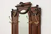 French Antique Mahogany Coat Umbrella Hall Stand & Mirror (10)