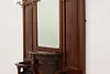 French Antique Mahogany Coat Umbrella Hall Stand & Mirror (11)