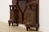 French Antique Mahogany Coat Umbrella Hall Stand & Mirror (12)