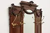 French Antique Mahogany Coat Umbrella Hall Stand & Mirror (4)