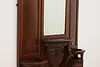 French Antique Mahogany Coat Umbrella Hall Stand & Mirror (5)