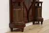 French Antique Mahogany Coat Umbrella Hall Stand & Mirror (6)