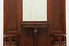 French Antique Mahogany Coat Umbrella Hall Stand & Mirror (8)