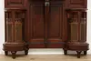 French Antique Mahogany Coat Umbrella Hall Stand & Mirror (9)