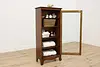 Victorian Antique Oak Bookcase, Display or Bath Cabinet (3)