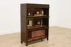 Craftsman Oak Antique 3 Stack Lawyer Bookcase, GRM (3)