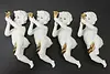 Set of 4 Vintage Gilt Porcelain Angels or Cherubs, Trumpets (2)