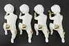 Set of 4 Vintage Gilt Porcelain Angels or Cherubs, Trumpets (3)