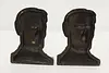 Pair of Antique Copper Finish President Lincoln Bookends (5)