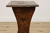 Asian Vintage Birch Lamp or Hall Table, Carved Flowers (11)