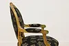 French Vintage Gilt Armchair, Carved Roses, New Upholstery (13)