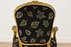 French Gilt Library or Office Vintage Armchair, Carved Roses (11)