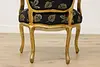 French Gilt Library or Office Vintage Armchair, Carved Roses (12)