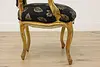 French Gilt Library or Office Vintage Armchair, Carved Roses (15)